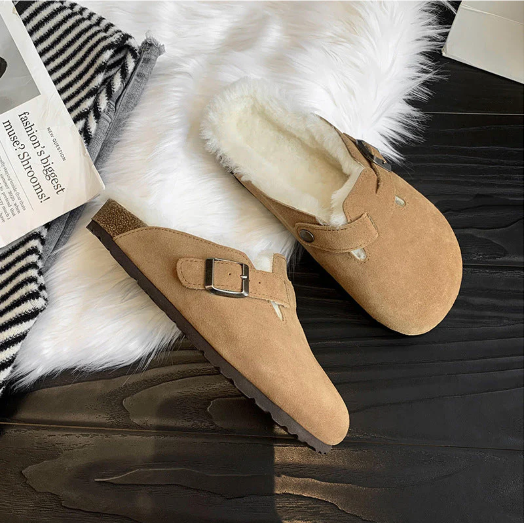 Mules d’hiver Arctic UrbanClassic femme – suède & fourrure teddy